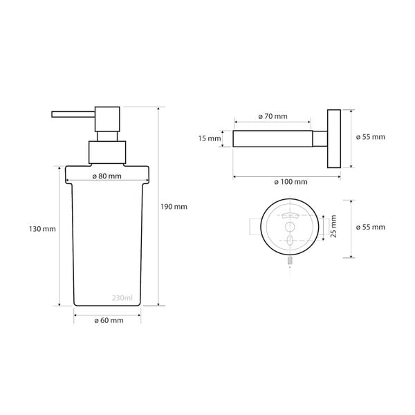 Roostevabast terasest rippuv seebidosaator hõbedast , 250 ml X-Steel - Sapho-image-1