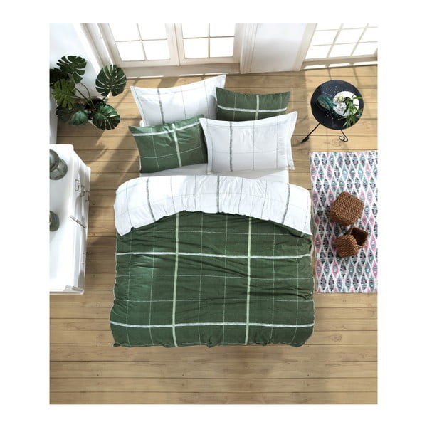 Kahekorruseline voodipesu koos voodipesuga ranforce puuvillast roheline, 200 x 220 cm Maya - Mijolnir