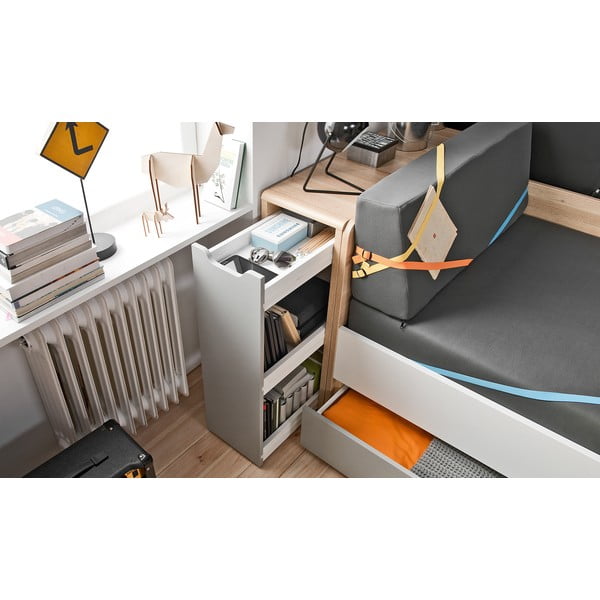 Skříňka se šedými dvířky k jednolůžkové posteli Vox Evolve-image-3