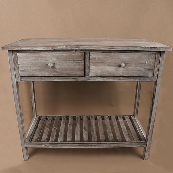 Dřevěný stůl se zásuvkou Grey Days, 90x77 cm