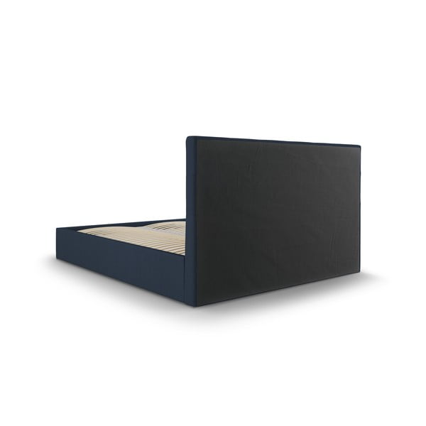 Tumesinine polsterdatud kaheinimese voodi, millel on riiulid 160x200 cm ja panipaik Nerin - Mazzini Beds-image-4