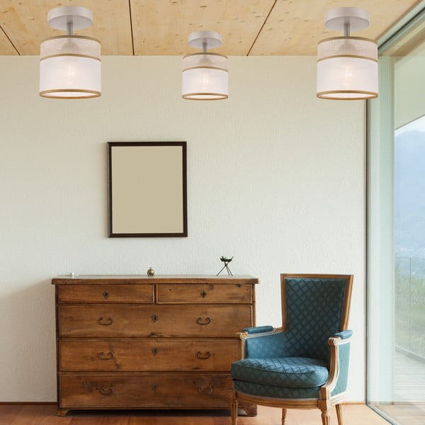 Helepruun laevalgusti tekstiilist varjuga ø 16 cm Andrea - LAMKUR-image-3