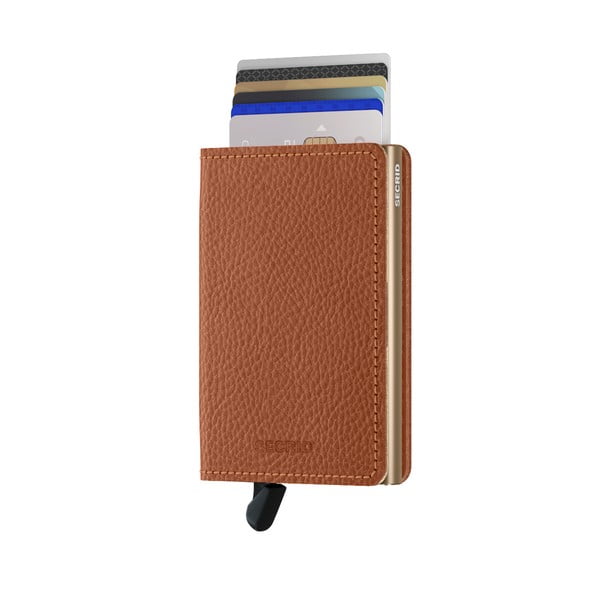 Karamelově hnědá kožená peněženka s pouzdrem na karty Secrid Elegance