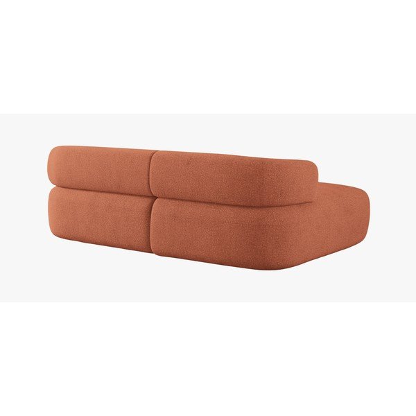 Terrakota värvi buklee kangast nurgadiivan (vasak nurk/diivanvoodiga) Jenny - Micadoni-image-2