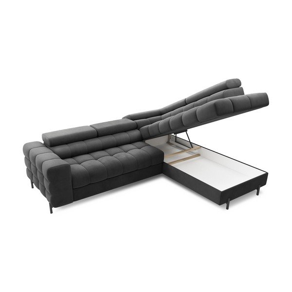 Tumehall sametist lahtikäiv/sahtliga nurgadiivan (parem nurk/L-kujuline) Ferucce – ELTAP-image-4