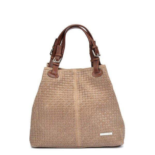 Hnědošedá kožená kabelka Isabella Rhea 858-image-2