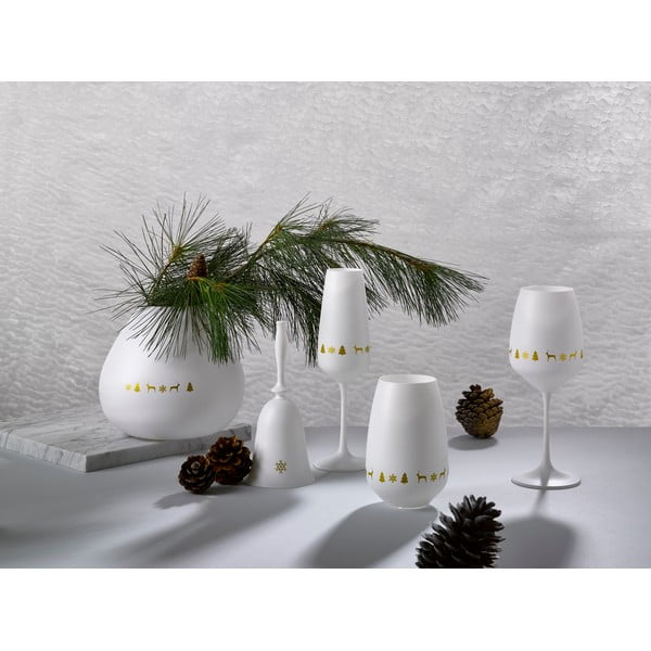 Valgest klaasist jõulukell , kõrgus 17,9 cm Nordic Vintage - Crystalex-image-2