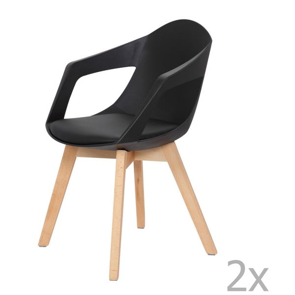 Sada 2 černých jídelních židlí 360 Living Robin