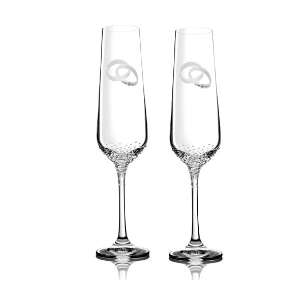 Sada 2 šampaňských fléten Porte se Swarovski Elements v luxusním balení