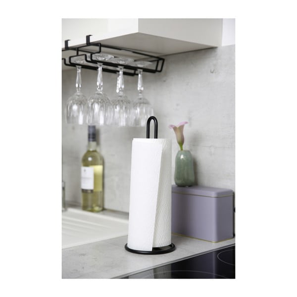 Must metall majapidamispaberi stend ø 12,5 cm – Wenko-image-1