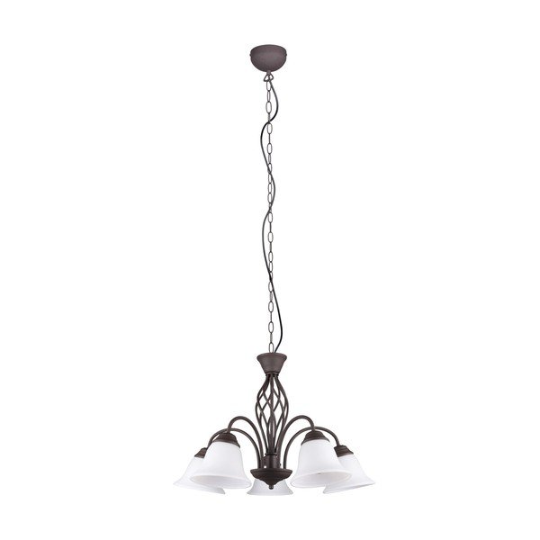 Tumepruun ripplamp klaasist varjuga, ø 60 cm Rustica - Trio