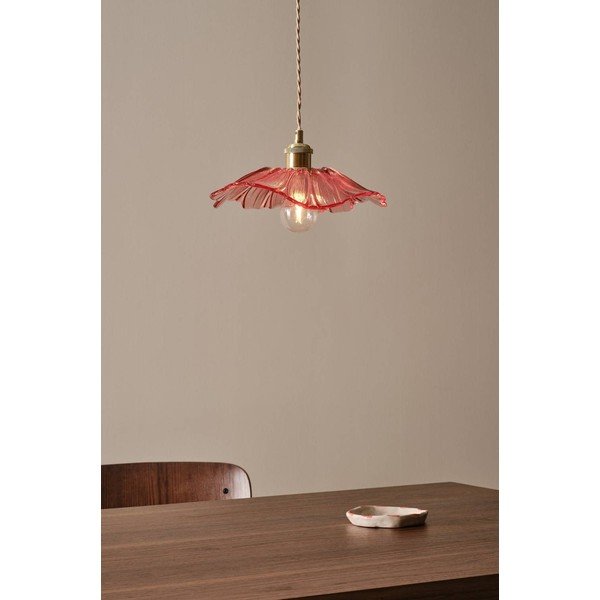 Punane/kuldne klaasist ripplamp ø 30 cm Nugget - Jotex-image-1