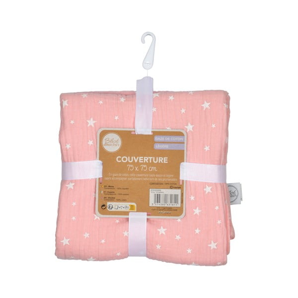 Roosa musliinist beebitekk 75x75 cm - Bébé Douceur-image-3