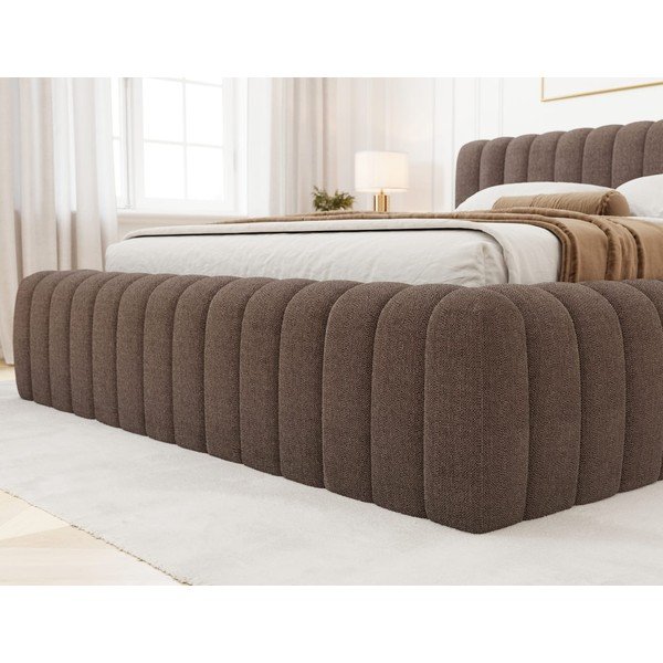 Pruun polsterdatud kaheinimesevoodi koos panipaiga ja voodipõhjaga 160x200 cm Carilla - ELTAP-image-4