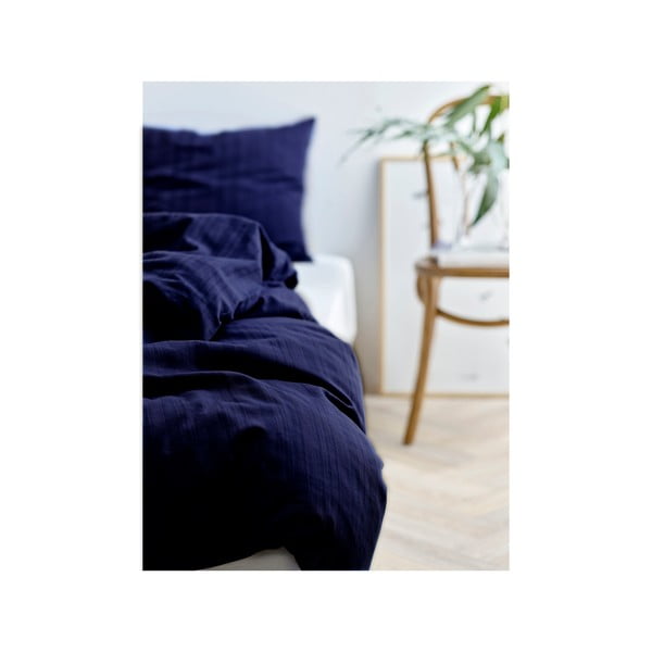 Tumesinine damastist pikendatud voodipesu üheinimesevoodile 140x220 cm Noble - Södahl-image-1