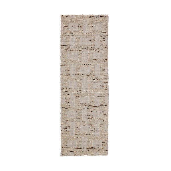 Käsitsi kootud villaseguga jooksja naturaalses värvitoonis 80x230 cm Rova Blend - Flair Rugs