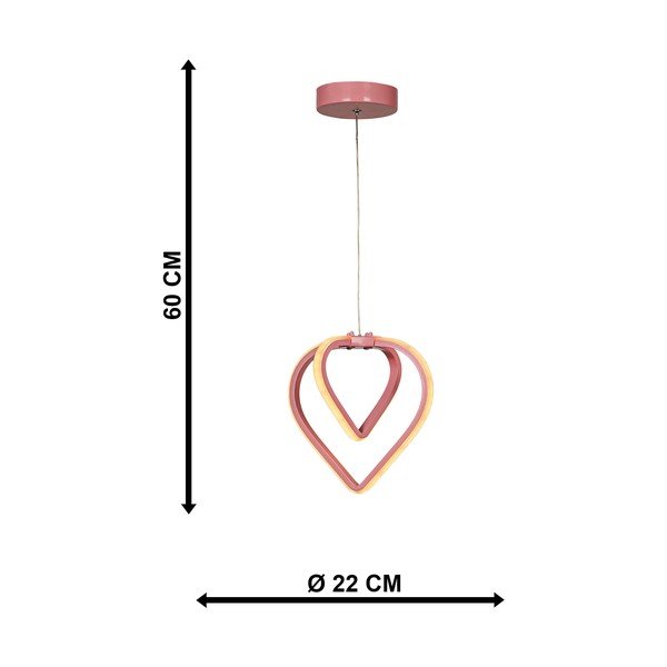Roosa metallist LED rippvalgusti ø 22 cm Sevinc - Squid Lighting-image-4