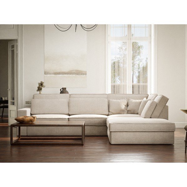 Kreemikas šenill-nurgadiivan (parempoolne/L-kujuline) Kirou - Maison de Rêve-image-4