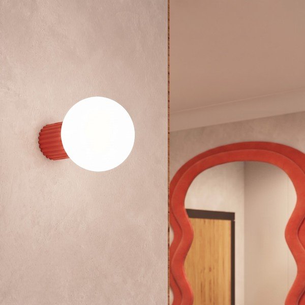 Punane opaalklaasist laelamp, ø 12 cm Orbital - Sollux-image-1