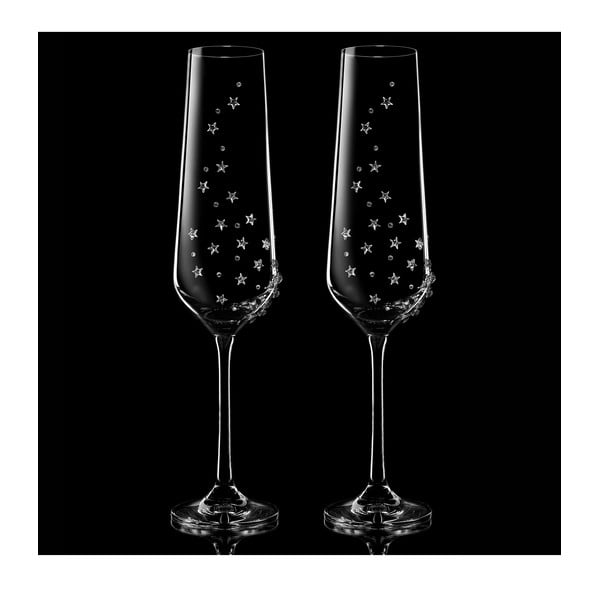 Sada 2 šampaňských fléten Hera se Swarovski Elements v luxusním balení