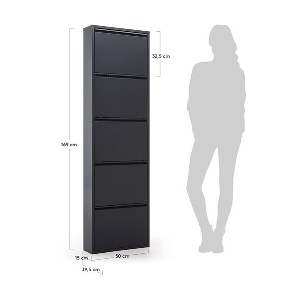 Antratsiitne metallist hingedega jalatsiriiul Rox - Kave Home-image-2