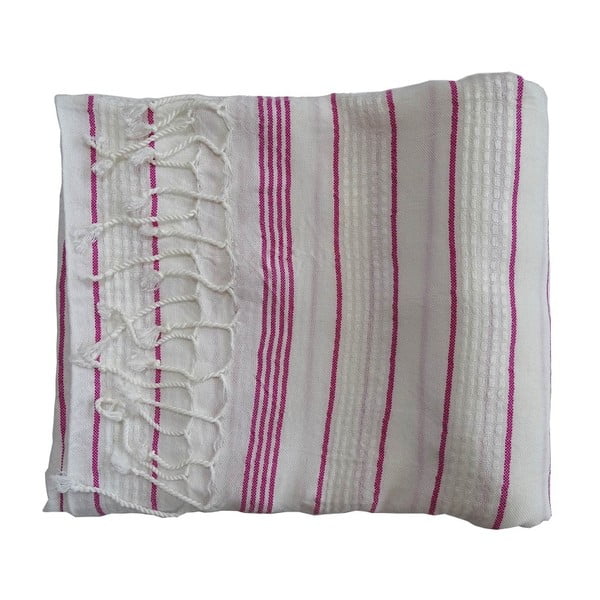 Fialovo-šedá ručně tkaná osuška z prémiové bavlny Homemania Bodrum Hammam, 100 x 180 cm