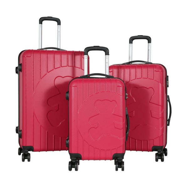 Sada 3 růžových cestovních kufrů LULU CASTAGNETTE Philip