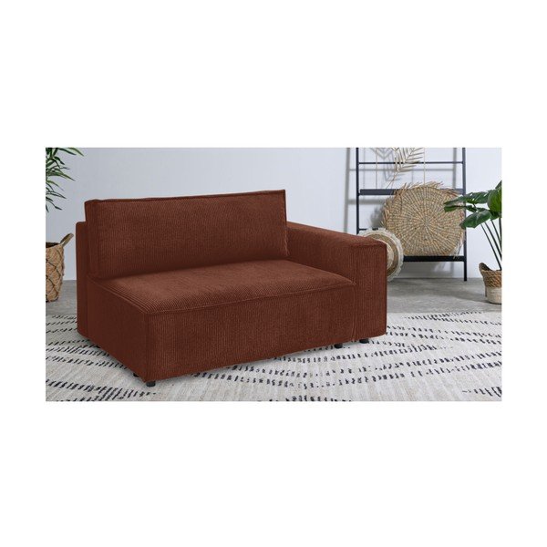 Tellisevärvi velvetist diivanimoodul, parem nurk  Nihad modular - Bobochic Paris-image-1