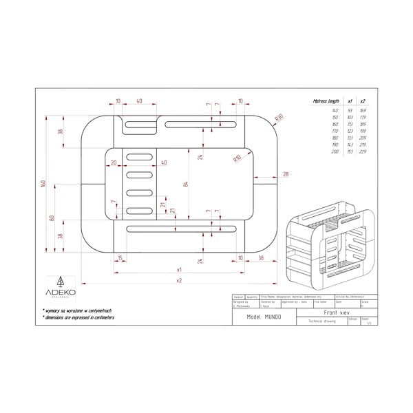 Laste narivoodi koos panipaigaga 90x200 cm Mundo - Adeko-image-3