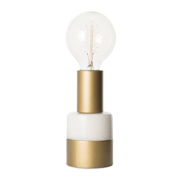 Bílo-mosazná stolní lampa s mramorovými detaily Vivorum Eureka