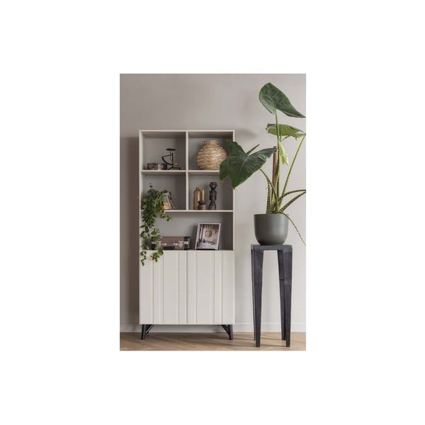 Kreemjas männipuidust raamaturiiul 90x200 cm Miller - WOOOD-image-1