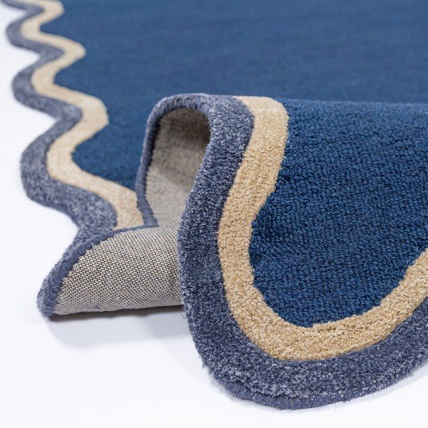 Tumesinine käsitsi kootud villasegu vaip 160x230 cm Rivo Wool - Flair Rugs-image-2