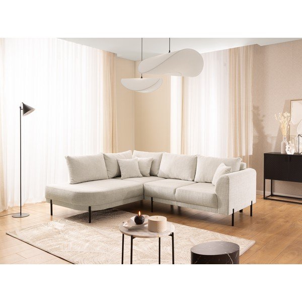 Beež šenillist nurgadiivan (vasak nurk/L-kujuline) Mauris - Ropez-image-1