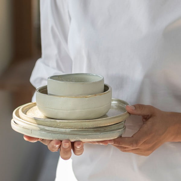 Valge-beeži värvi kausid 2 tk komplektis kivist ø 13,5 cm Sand Grain - Mette Ditmer Denmark-image-1