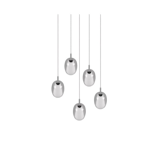 Hõbedane rippvalgusti klaasist varjuga ø 48 cm Barret - Trio Select-image-1