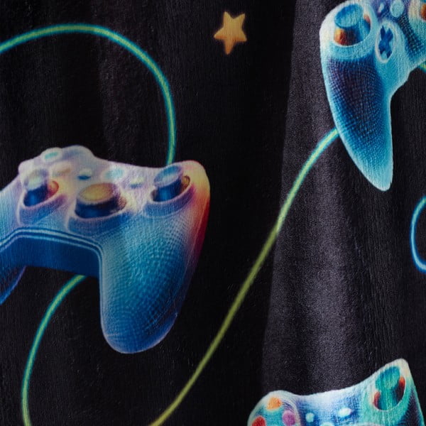 Must/sinine mikroplüüsist laste tekk 130x170 cm Gamer - Catherine Lansfield-image-2