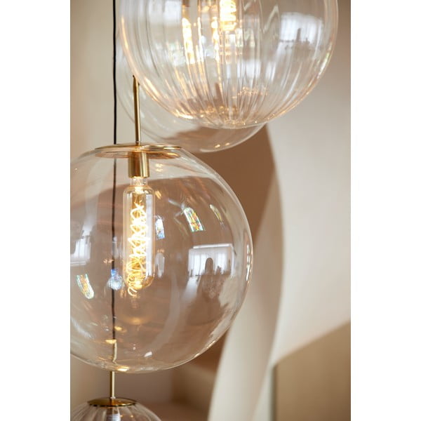 Pronksivärvi rippvalgusti klaasist varjuga ø 40 cm Medina - Light & Living-image-2