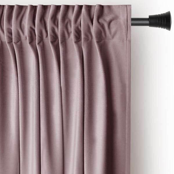 Helepruun sametist dimout-kardin 140 × 270 cm Pleat – Restilo