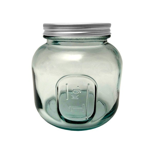 Sklenice s víčkem z recyklovaného skla Ego Dekor Authentic, 1000 ml