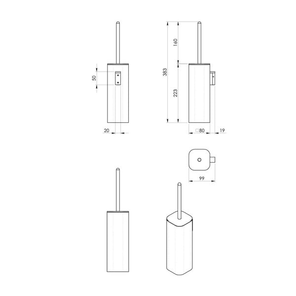 Valge seinale paigaldatav tualettharja hoidik Gedy Flori - Sapho-image-1