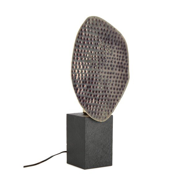 Antratsiitvärvi metallist laualamp metallvarjuga (kõrgus 46 cm) Neev - Bizzotto