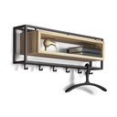 Must-puiduvärvi metallist seinanagi koos riiuliga School - Spinder Design