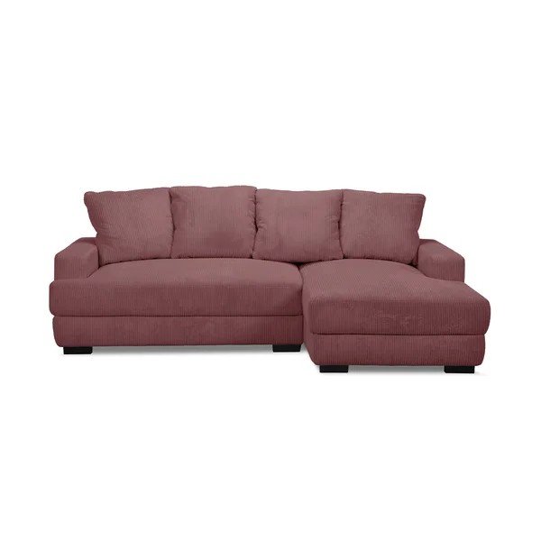 Roosa velvetist diivanvoodi/panipaigaga nurgadiivan (parempoolne nurk/diivanvoodiga) Campi - Bobochic Paris