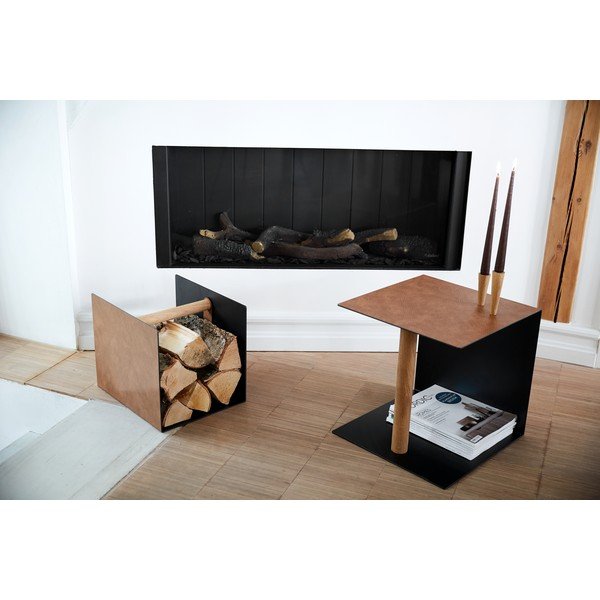 Must metall/öko-nahast dekoratiivne hoiukast 32x38x31 cm Bull - LIND DNA-image-2