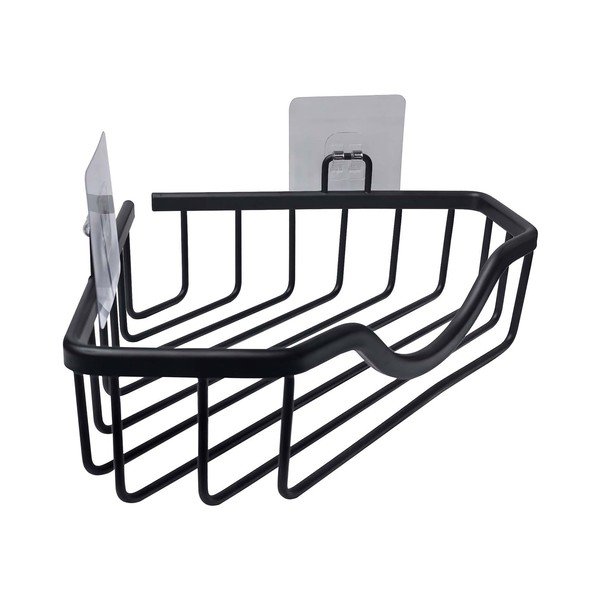 Matt must alumiiniumist vannitoa riiul ilma puurimise/nurgata Filaire Aluminium - douceur d'intérieur-image-1