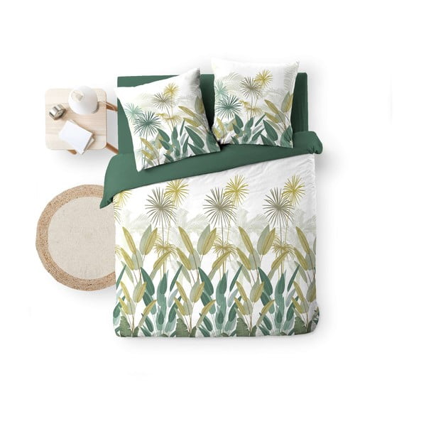 Valge-roheline puuvillane voodipesu kaheinimese-/lisavoodile 240x220 cm Otika - douceur d'intérieur-image-4