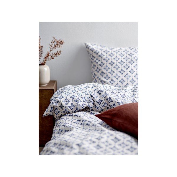 Valge-sinine puuvillane voodipesu üheinimesevoodile 140x200 cm Heirloom - Södahl-image-1