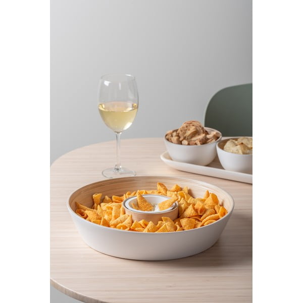 Valge bambusest serveerimiskauss ø 30 cm Puro - PT LIVING-image-1