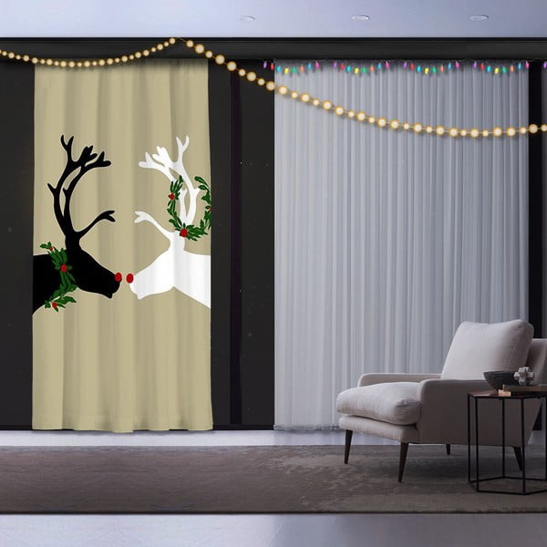 Jõulukardinad Põhjapõdrad, 140 x 260 cm - Unknown