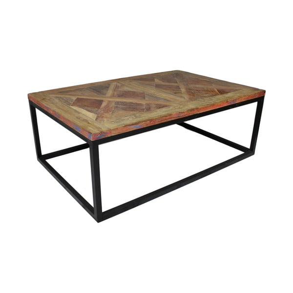 Odkládací stolek s deskou z neopracovaného teakového dřeva HSM collection Mozaik, 70 x 110 cm